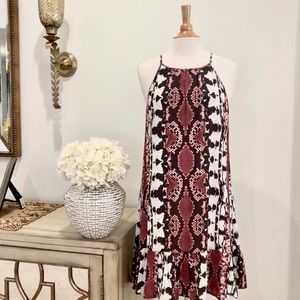 Tart Brown, Black and White Animal Print Dress Size Medium